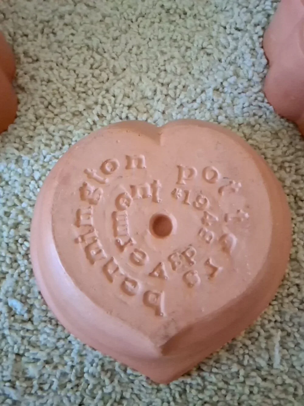3 Vntg Bennington Terracotta: 1 Heart & 2 Flower Bread Pan Early Amrcn Stoneware